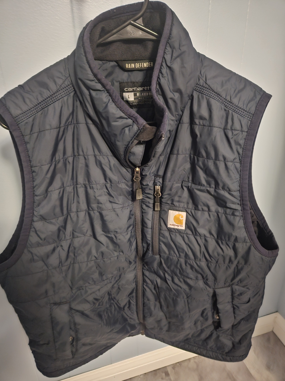Carhartt Rain Defender Quilted Vest Men's Large Relaxed Fit Navy
